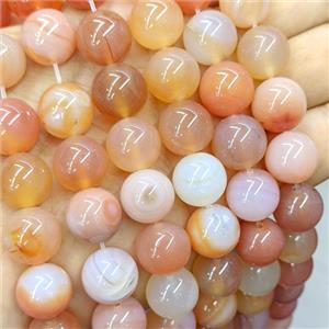 Lt.Red Agate Beads Smooth Round Dye, approx 14mm