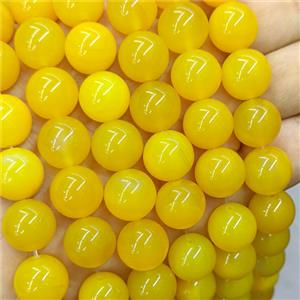 Yellow Agate Beads Smooth Round Dye, approx 14mm