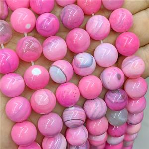 Pink Agate Beads Smooth Round Dye, approx 14mm