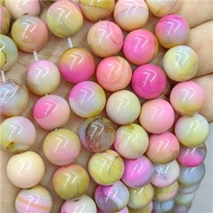 Agate Beads Smooth Round Dye Multicolor, approx 14mm