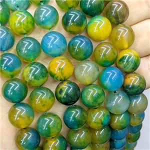 Agate Beads Smooth Round Dye Multicolor, approx 14mm