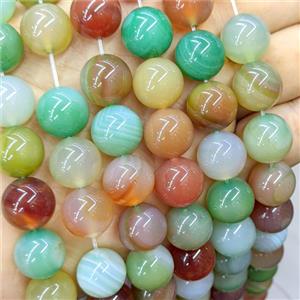 Agate Beads Smooth Round Dye Multicolor, approx 14mm