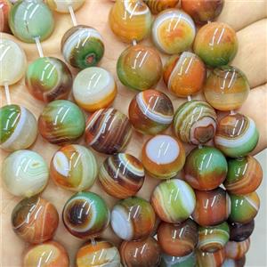 Stripe Agate Beads Smooth Round Dye Multicolor Banded, approx 14mm