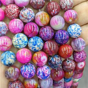 Agate Round Beads Smooth Dye Mixed Color, approx 14mm