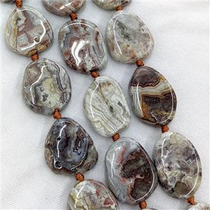 Natural Mexican Crazy Lace Agate Beads Slice Freeform, approx 20-27mm