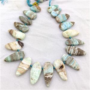 Natural Hemimorphite Teardrop Beads Graduated, approx 15-40mm