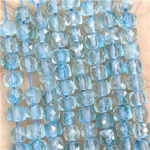 Natural Blue Topaz Beads Faceted Cube, approx 3.7-4.4mm