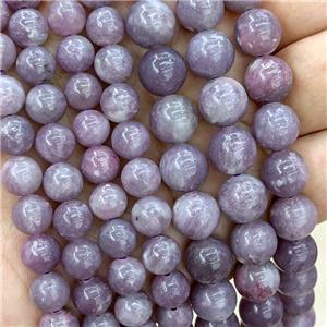 Natural Chinese Lepidolite Beads Purple Smooth Round, approx 8mm