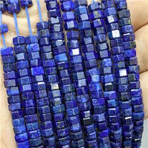 Natural Lapis Lazuli Hexagon Beads Blue Treated, approx 6mm