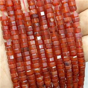 Natural Red Agate Hexagon Beads Dye, approx 6mm