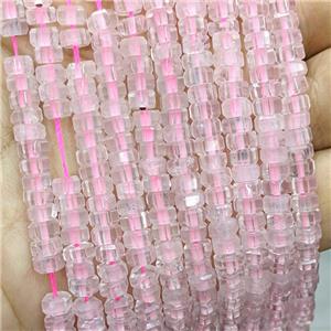 Natural Pink Rose Quartz Hexagon Beads, approx 6mm