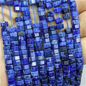 Natural Lapis Lazuli Hexagon Beads Blue B-Grade, approx 6mm