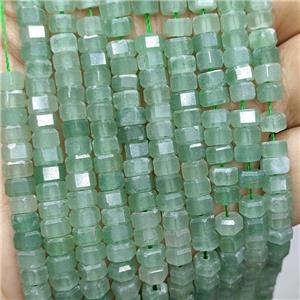 Natural Green Aventurine Hexagon Beads, approx 6mm