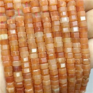 Natural Red Aventurine Hexagon Beads, approx 6mm