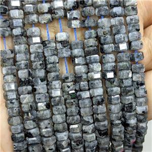 Natural Black Labradorite Hexagon Beads Larvikite, approx 6mm