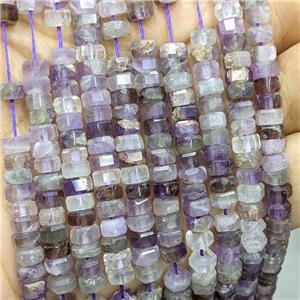 Natural Amethyst Hexagon Beads Purple, approx 6mm