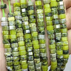 Olive Howlite Turquoise Hexagon Beads, approx 6mm