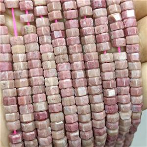Natural Pink Wood Lace Jasper Hexagon Beads, approx 6mm