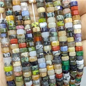 Natural Gemstone Hexagon Beads Mixed, approx 6mm