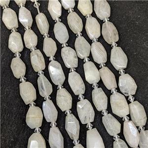 Natural White Moonstone Nugget Beads Faceted Freeform, approx 12-20mm