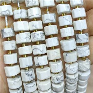 Natural White Howlite Turquoise Heishi Beads Matte, approx 10mm