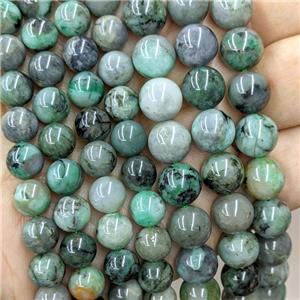 Natural Emerald Beads Green Smooth Round, approx 6mm dia