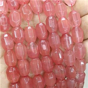 Red Synthetic Quartz Prism Beads, approx 10-14mm