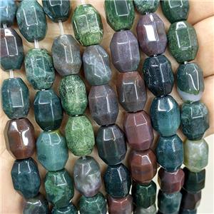 Natural Indian Agate Prism Beads Multicolor, approx 10-14mm