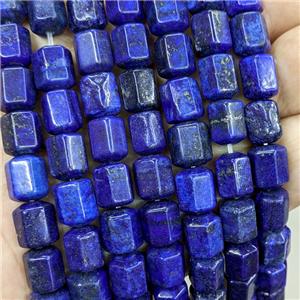 Natural Blue Lapis Lazuli Prism Beads Dye, approx 8-10mm