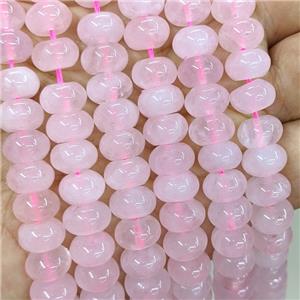 Natural Pink Rose Quartz Beads Smooth Rondelle, approx 10mm
