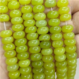 Natural Lemon Jade Beads Smooth Rondelle, approx 10mm