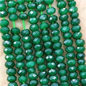 Green Dye Jade Beads Faceted Rondelle, approx 3x5mm