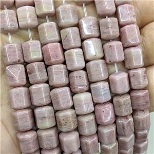 Natural Pink Wood Lace Jasper Prism Beads, approx 8-10mm