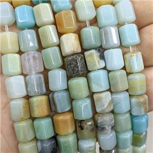 Natural Chinese Amazonite Prism Beads Multicolor, approx 8-10mm