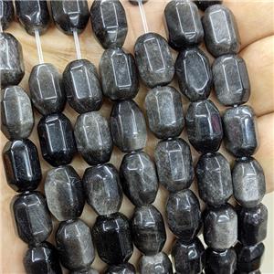 Natural Silver Obsidian Prism Beads, approx 10-14mm