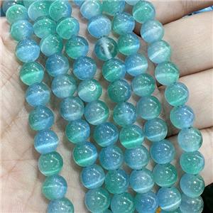 Cats Eye Round Beads Smooth Dye, approx 8mm dia