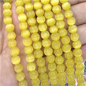 Cats Eye Pumpkin Beads Golden Dye, approx 8mm dia