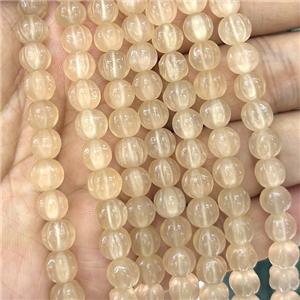 Cats Eye Pumpkin Beads Khaki Dye, approx 8mm dia