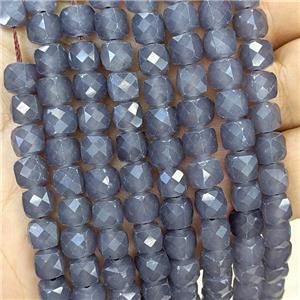 Grat Dye Jade Beads Faceted Cube, approx 7-8mm