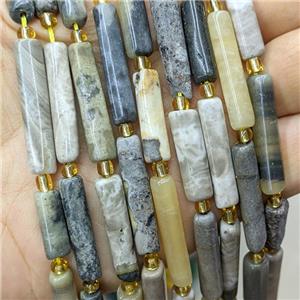 Natural Bumblebee Jasper Beads Tube Multicolor, approx 6-30mm