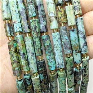 Natural African Turquoise Tube Beads Green, approx 6-30mm