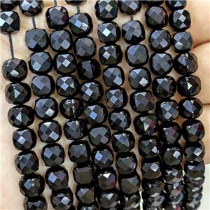 Natural Black Onyx Agate Beads Faceted Cube, approx 6-8mm