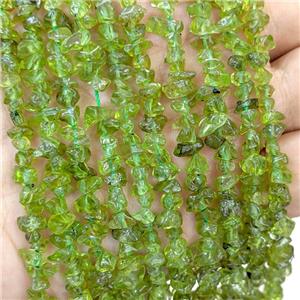 Natural Green Peridot Chip Beads Freeform B-Grade, approx 4-7mm