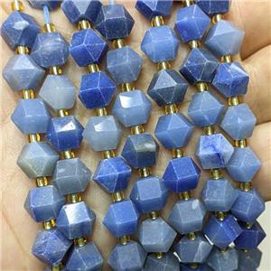 Natural Blue Aventurine Beads Cutted Bicone, approx 8-10mm