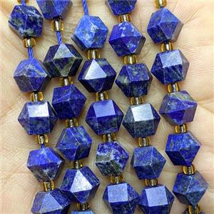Natural Blue Lapis Lazuli Beads Cutted Bicone, approx 8-10mm