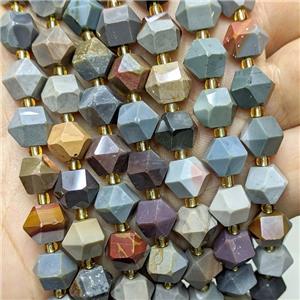 Natural Ocean Jasper Beads Cutted Bicone, approx 8-10mm