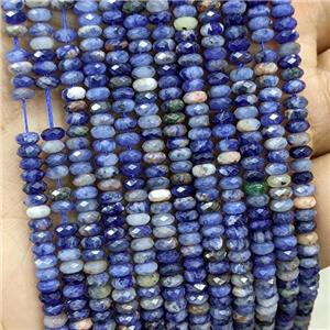 Natural Blue Sodalite Beads Faceted Rondelle, approx 2x4mm