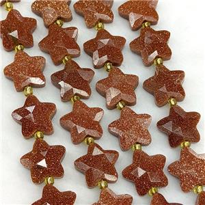 Golden Sandstone Star Beads Faceted, approx 14mm