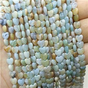 Natural Chinese Amazonite Heart Beads, approx 6mm