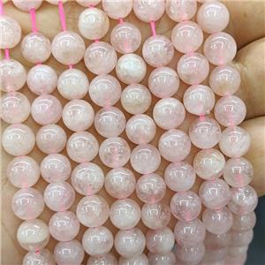 Natural Pink Morganite Beads Smooth Round, approx 8mm dia